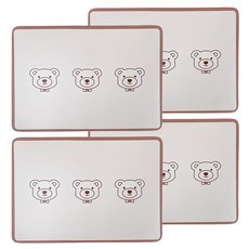 沐慕家居 MYU 防滑皮質餐墊 Set 4個, 40 x 30 x 0.3cm, 紳士小熊, 1組