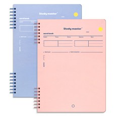 Munid It Spring 左翻B5單字筆記本 2入組, 藍色, 粉色, 2個