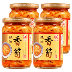 江記 辣油香筍，佐餐小菜, 320g, 4罐