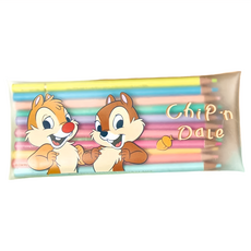 Disney 迪士尼 磨砂果凍色鉛筆組12色 BF118-2 奇奇蒂蒂, 12色, 1組