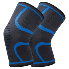 OMC 成人運動專用型護膝 彈力護膝 男女通用, L, 藍色, 1雙