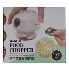 Quasi 帕可茱食材切碎器 手動迷你料理工具, 170ml, 1個, 白色