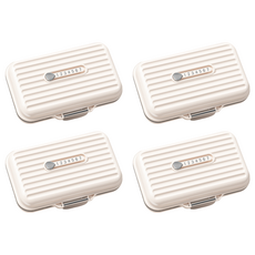 小麥購物 馬卡龍便攜藥盒 G826 大 68g, 奶茶白, 4個