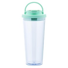 cook power 鍋寶 晶透雙層吸管杯 附吸管 + 吸管刷, 薄荷綠, 700ml, 1個