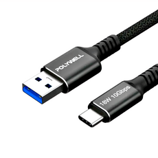POLYWELL 寶利威爾 黑金剛 USB3.2 A-Type-C Gen2 傳輸充電線, 1m, PW15-W45-M841, 1條