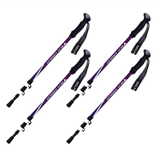 SELPA 超輕量翔鳳鋁合金外鎖快扣登山杖組 7075, 紫色, 4個