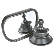 寶寶後照鏡，亞克力鏡面，夾子式底座，吸盤式底座, 黑色, 1組