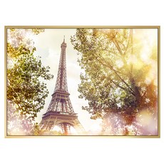 BOLUO GALLERY 菠蘿選畫所 掛畫 巴黎鐵塔 樹蔭 CMCL3434G, 金色