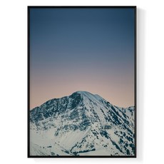 皚皚雪山 藝術畫, 4種可選框色, 尺寸445x620mm, 40 x 30cm, 黑色