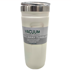 VACUUM INSULATED 手提保溫冰壩杯 附矽膠提手, 白色, 700ml, 1個