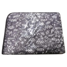 ahtty blanc 兒童棉質防水睡墊 質感印花 炭灰色, 灰底植物款, S(75*110cm), 1入