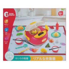 cute stone 盟石 兒童仿真噴霧電鍋與廚具切切樂套裝玩具26件遊戲組 6歲以上, 多色, 1組