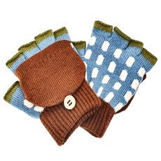 KOCOTREE 北歐風五指翻蓋手套 咖啡色 單入80g 一雙入, 12 x 8cm