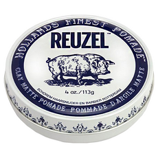 REUZEL 白豬強力黏土級水性髮泥 Clay Matte Pomade, 中等強度定型，打造低光澤休閒蓬鬆油頭，清新香草薄荷香型, 113g, 1罐