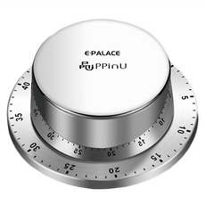 E-PALACE 依鉑雷司 瑞典廚房 背部強力磁吸設計 高分貝機械式計時器, 1個, 銀色