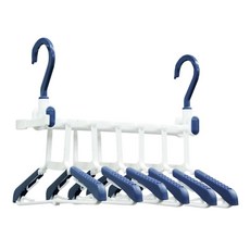 aisen 六連伸縮曬衣架, 白色 + 藍色