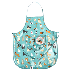 Rex LONDON 兒童防潑水圍裙, 萌狗樂園 藍綠色