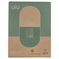 VIIDA UiU 環保便攜吸管 茉.綻放 老屋顏聯名款 Set, 耐溫-30°C~250°C, 1.2 x 22 x 1.2 cm, 1組