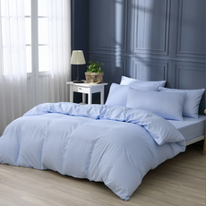 Ishur 伊舒爾 柔絲棉素色薄被套 4.5尺x6.5尺, 粉彩藍