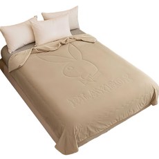 PLAYBOY 素色涼感冰冰被, 奶茶咖