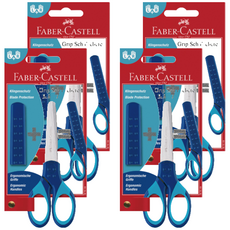 FABER-CASTELL 輝柏 好點子安全剪刀, 藍色, 4支