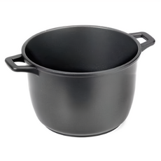 Antik Ars 電磁爐適用不沾雙耳深湯鍋 高17cm, 24cm, 鑄鋁 黑色, 1個