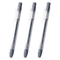 Sun-Star noc color eraser按壓出芯橡皮擦, 筆型設計, 橡皮擦芯直徑5mm, 附筆夾, 霧夜色, 3個