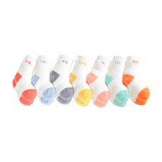 Drizzle 好滴工作室 刺繡一週襪 Set 彰化老工廠製作 耐穿舒適 腳底止滑設計, M號, 彩虹, 7入