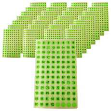 華麗牌 彩色標籤 WL-202BG, 數字綠, 832張, 20組