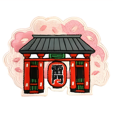 A-ONE 匯旺 地標造型刺繡 7.5 x 6 CM 台灣製, 日本Q版雷門, 1個