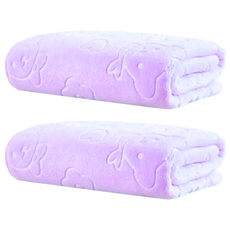 小熊壓花毛巾 Set 8條 75cm x 35cm 80%聚酯纖維+20%聚醯胺纖維, 粉紫熊, 2組