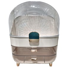 可攜式輕奢化妝品收納盒 - 26.5 x 18.2 x 34.5cm, 白金色, 1562g, 1個