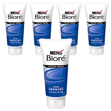 MEN's Biore 男性專用深層柔珠洗面乳，溫和去角質，乾淨不緊繃, 100g, 5條