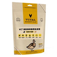 VITAL ESSENTIALS 凍乾鮮肉貓用生食餐, 鴨肉方塊排, 3.75oz, 1包
