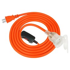 PowerSync 包爾星克 2P 1對1帶燈防水蓋動力延長線 TPSIN1DN3100, 10m, 橘色, 1條