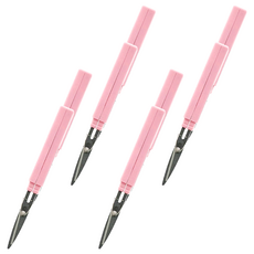 STICKYLE 塗氟不沾黏攜帶型開箱拆信剪刀 2way剪刀 細長握柄 筆型 單手操作, 粉紅色, 4支