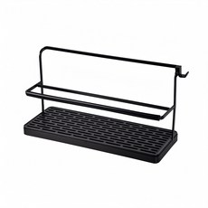 Homely Zakka 日式簡約鐵藝多功能雙層瓶罐瀝水架, 1個, 黑色