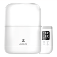小白熊 智能拍拍雙瓶溫奶器，360°蒸汽消毒，五合一多功能, 白色, 1個