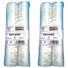 SICO 舒肥專用真空包裝袋捲型 105微米厚度, 25 x 600cm, 2捲, 2包