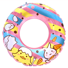 WEKO 兔子小雞泳圈, 24吋, 防爆/耐熱/安全/超萌, 手臂圈+泳圈組合, 粉色, 1個