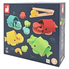 Janod 認知學習 大吃一鯨夾夾樂 4種繽紛色彩 訓練手部靈活, 1組
