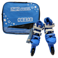 SUCCESS 成功 兒童伸縮直排輪, 發光輪, S0480, 藍色, XL號(23~25cm), 1雙