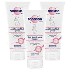 sanosan 珊諾 S孕女神膠原彈力抗紋霜, 妊娠紋護理, 臨床測試, 嬰兒安全, 200ml, 3件