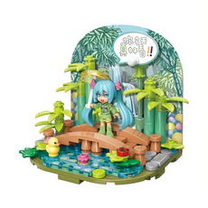 QMAN 初音未來小場景積木四季系列,迷你積木,ABS材質,益智拼裝玩具,培養空間想像力,安全無毒,1組