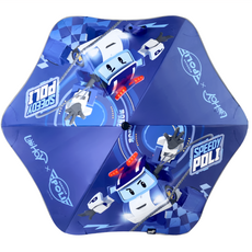 LoHoY 童趣圓夢傘 救援小英雄聯名 輕便設計 圓角安全設計 夜間反光條, 90 x 66cm, 波力 藍色