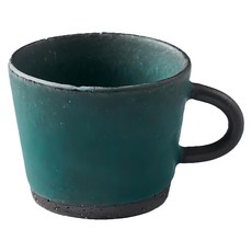Minoya 美濃燒 寬口圓柄馬克杯, 青綠色, 1個
