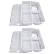 FaSoLa 多用途可微波冷藏食品4格保鮮盒, 1個, 2個