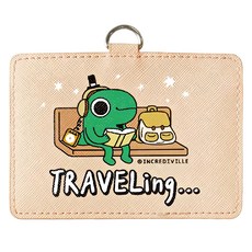 CCHING 青青文具 怪奇事物所 橫式皮革證件套, 背包客, 105x76mm, 1個