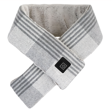 aibo 花呢格紋 USB發熱圍巾(三檔調溫/附USB延長線), USB-21N3, 淺灰色