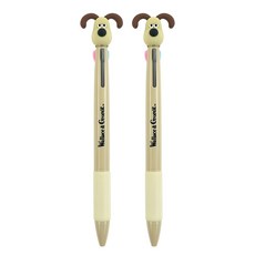 粉紅色的腳 華萊士與高飛狗公仔三色原子筆 0.7mm, 米色, 2支